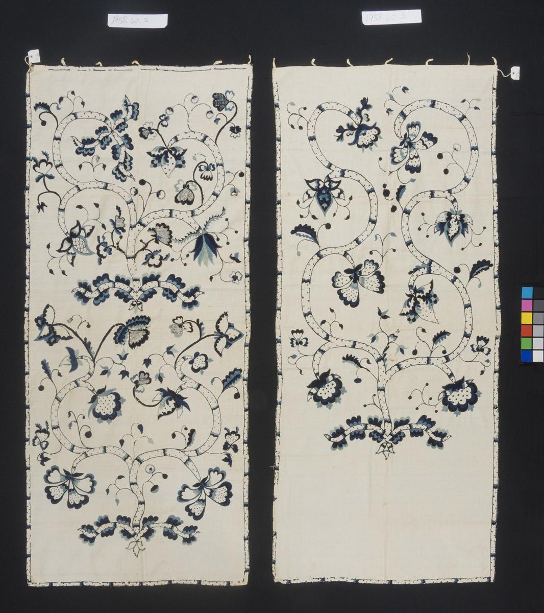 1958.0060.002, .003, (2) Bed hangings