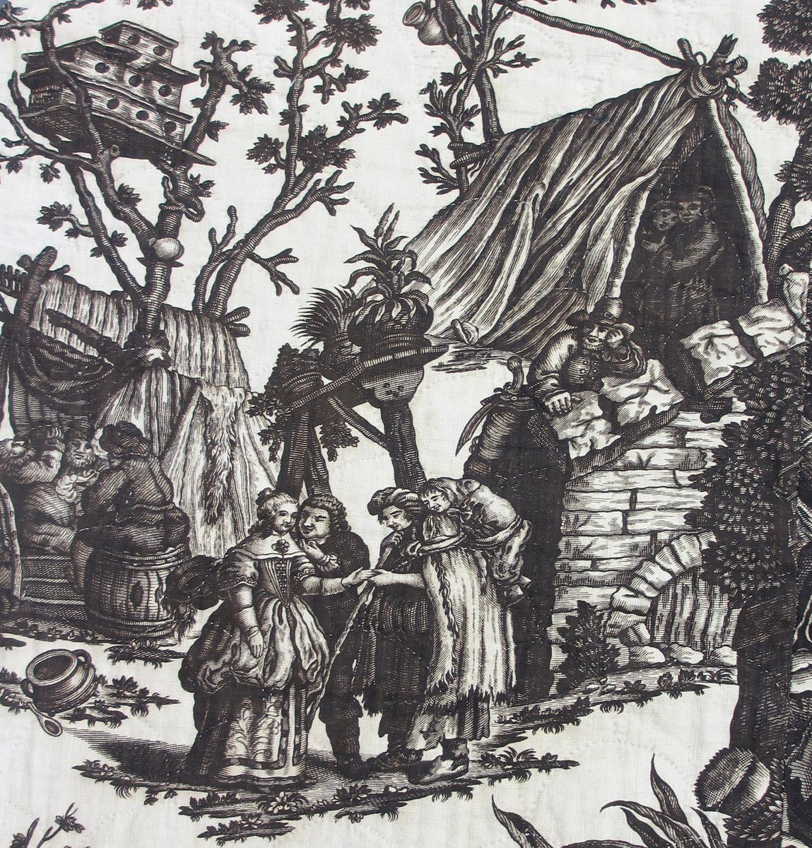 T1145 textile, printed partial design repeat