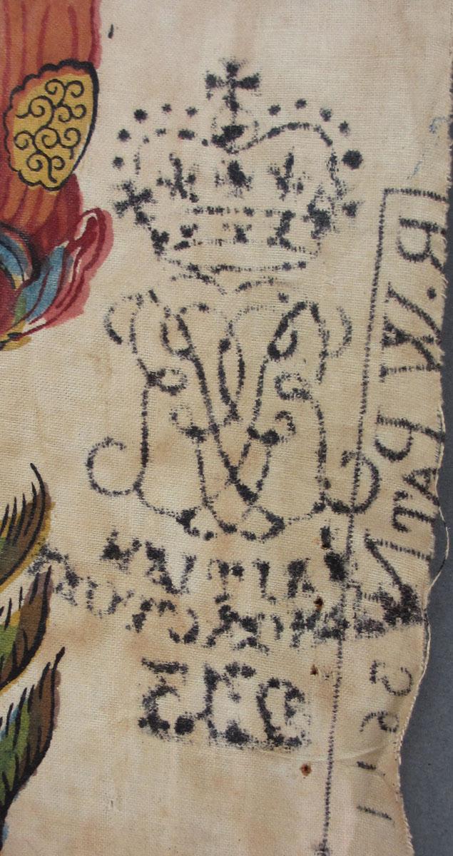 2011.0009.003 A Textile, printed inscription 1