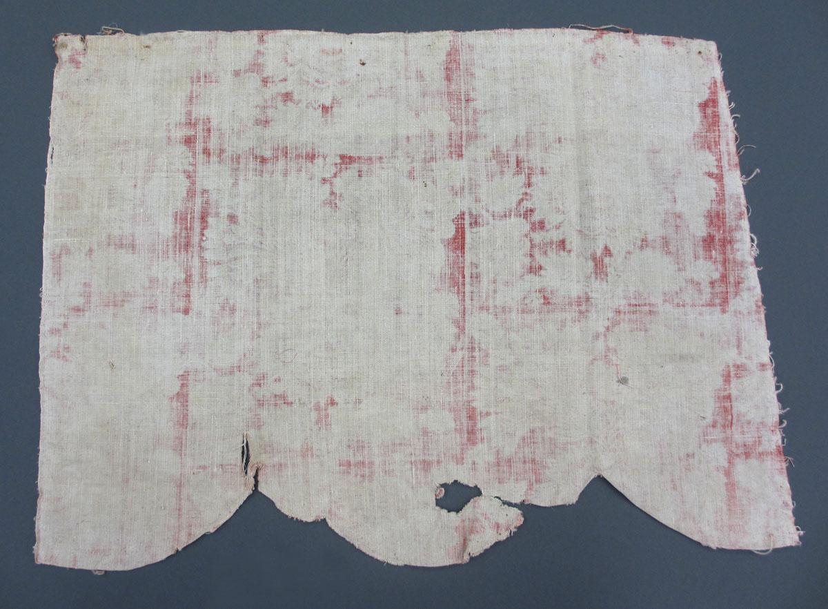 1969.8199.004 Textile, printed reverse