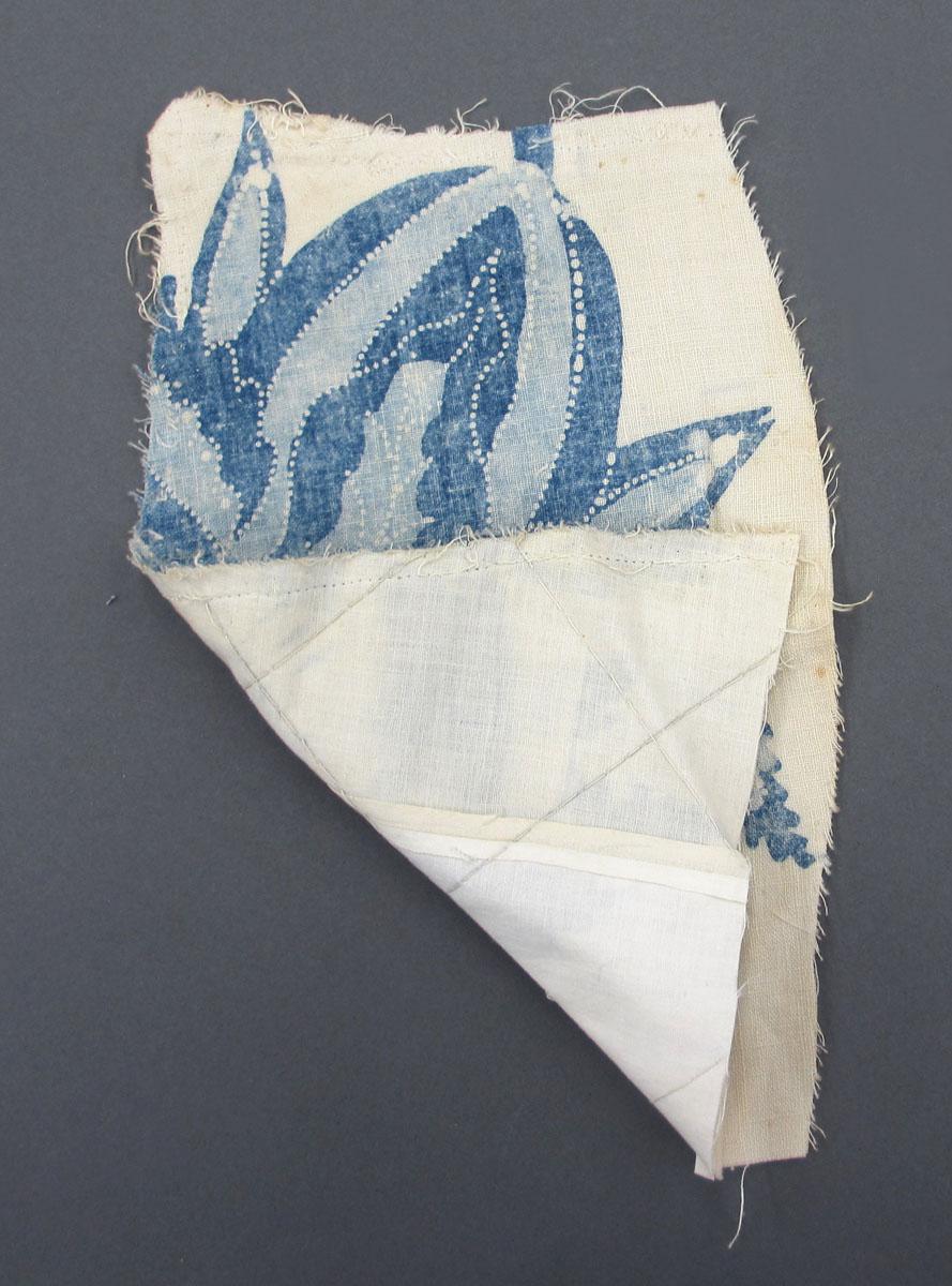 1969.8241.011 Textile fragment, printed folded corner
