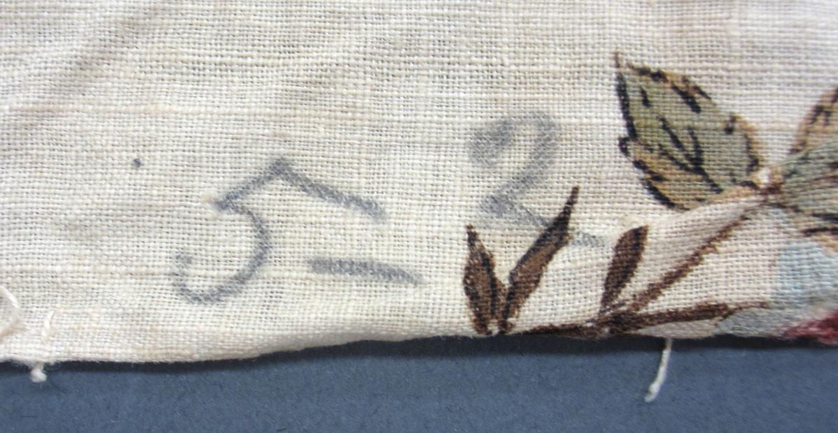 1969.8223.012 Textile, printed inscription