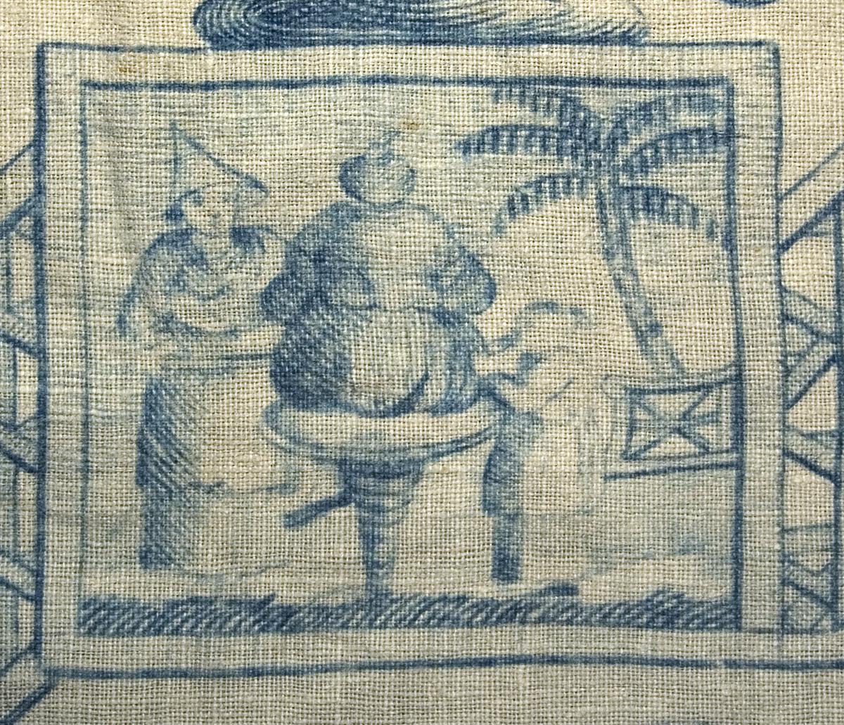 1969.8353.007 Textile, Printed, Ex-Bed Hanging, Pattern Detail 2
