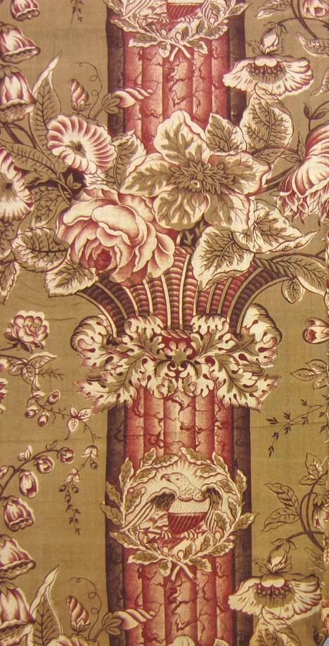 T117 textile, printed partial design repeat
