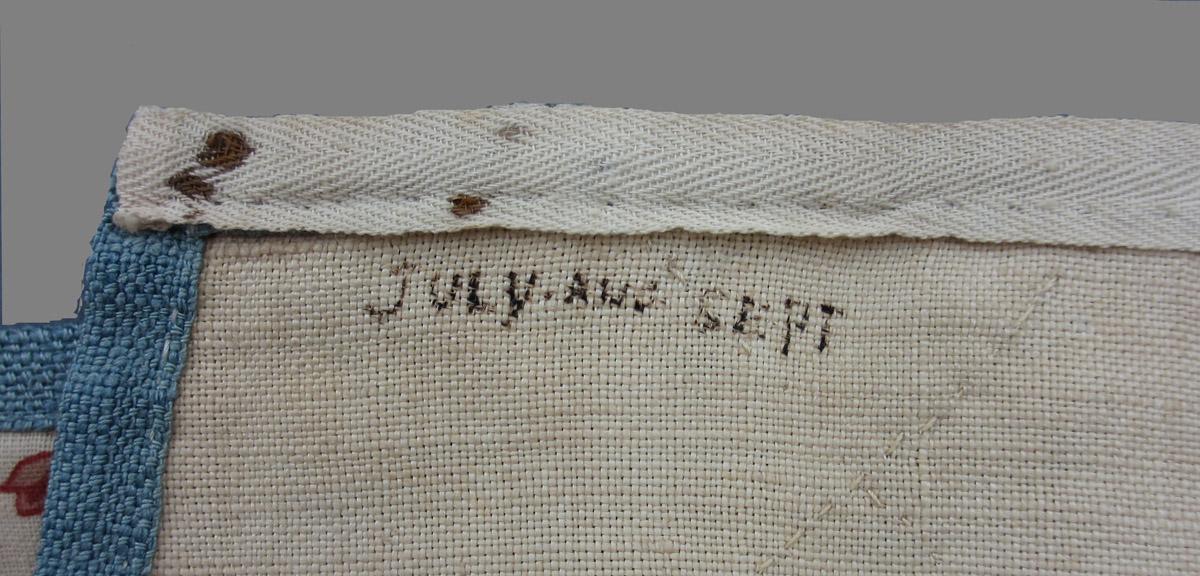 1969.8366.001 Bed hanging inscription