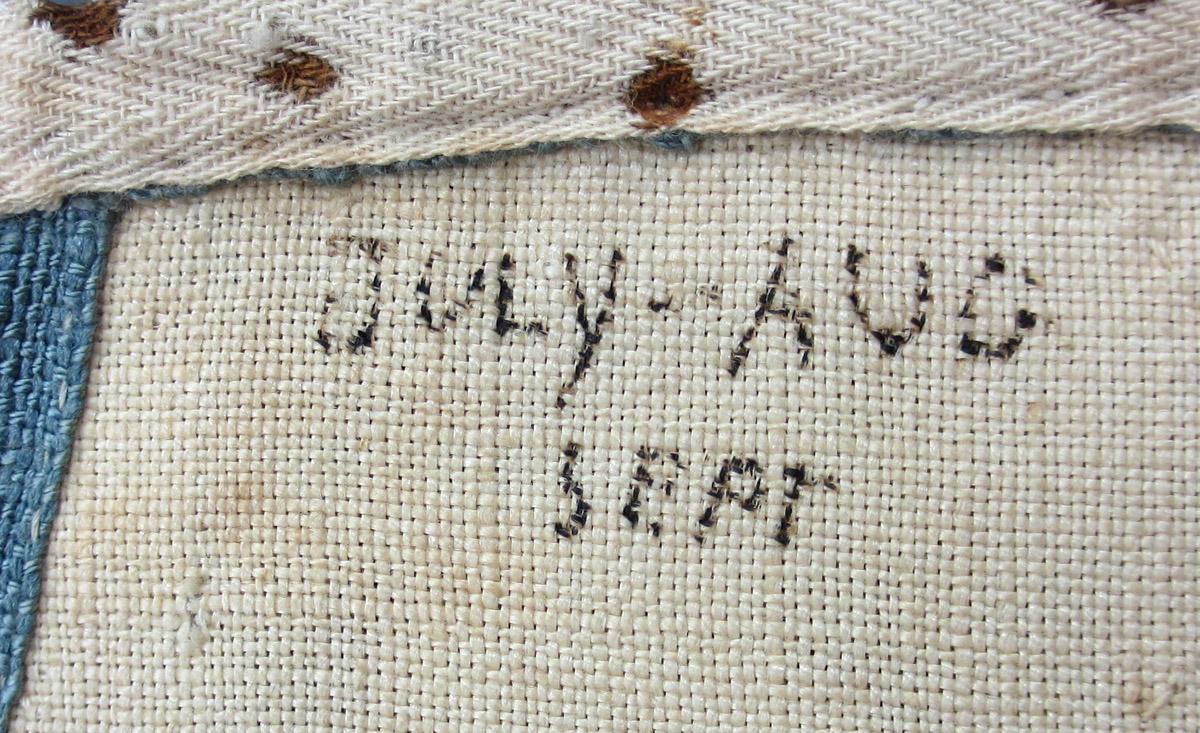 1969.8366.003 Bed Hanging inscription
