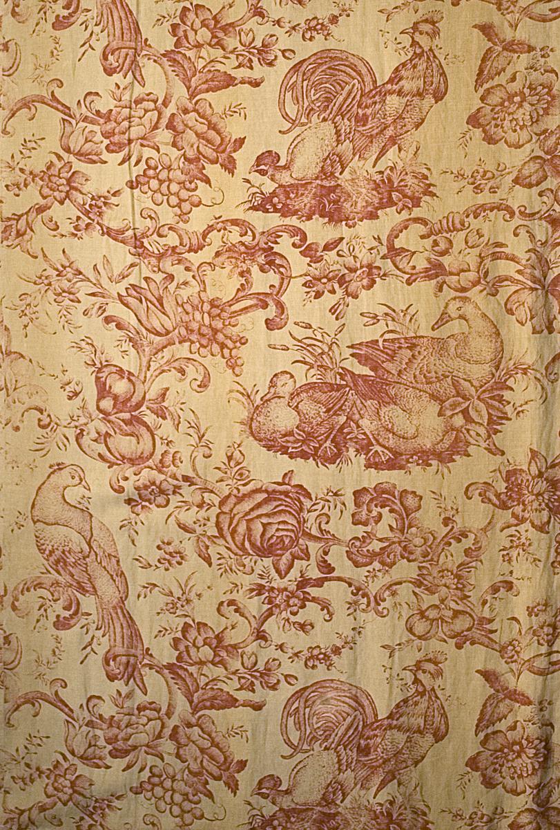 T83 textile, printed design repeat original in red