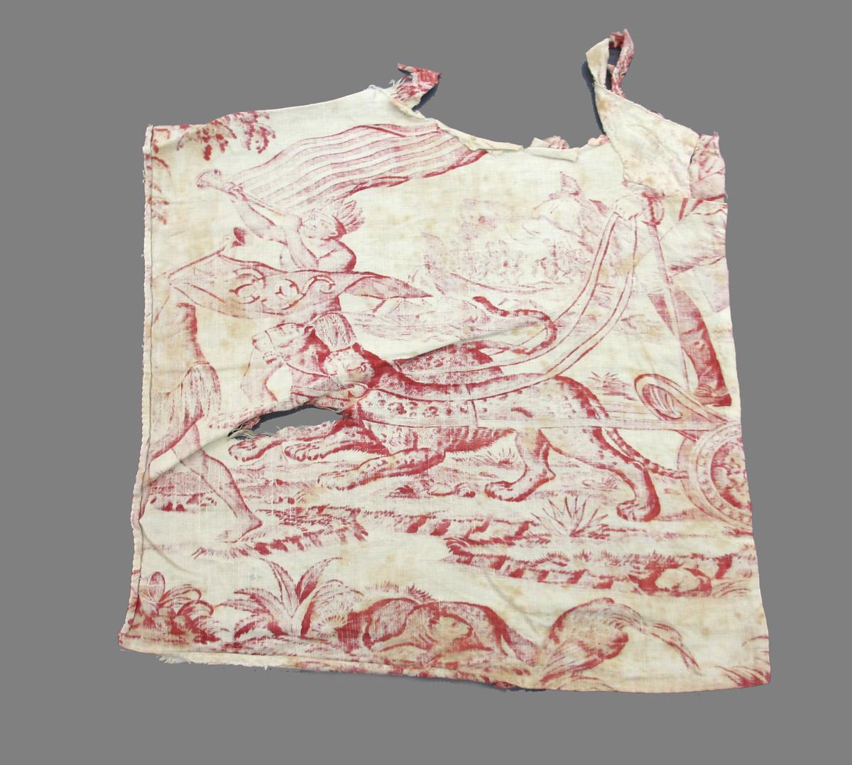 1969.8394.010 Textile, printed reverse
