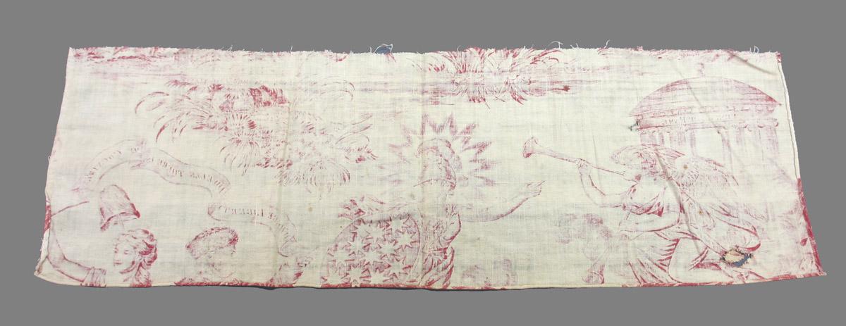 1969.8394.019 Textile, printed reverse