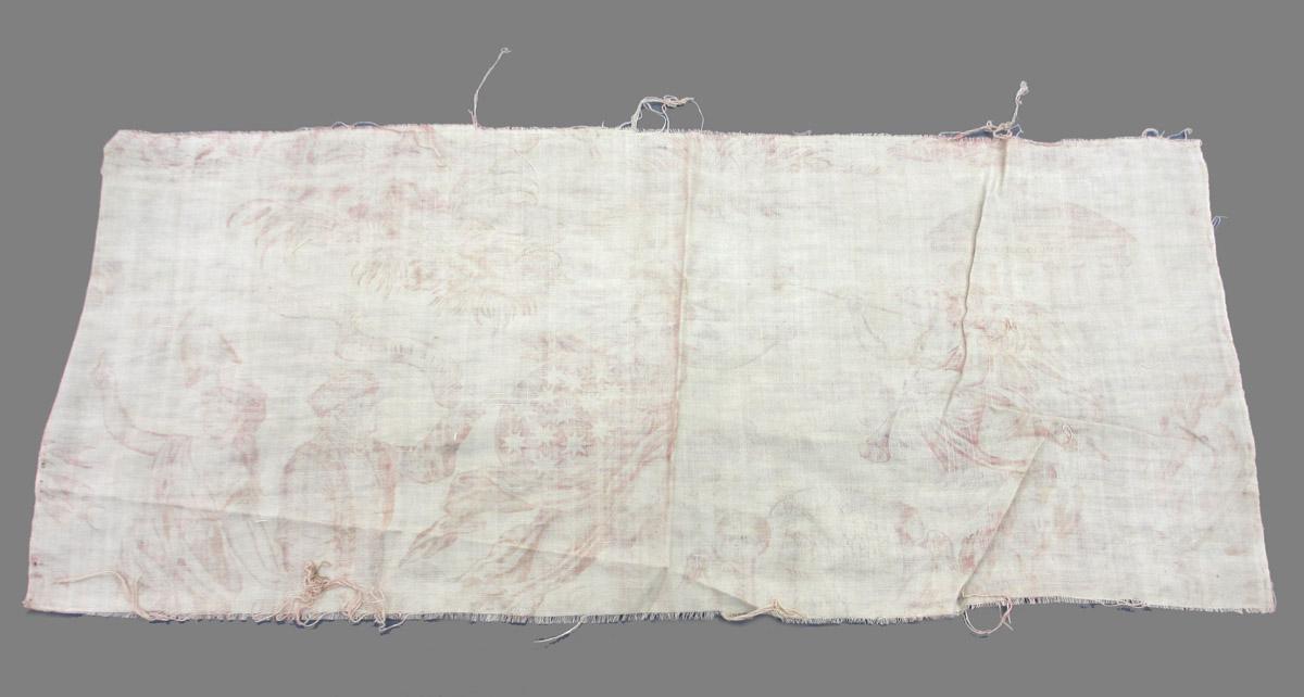 1969.8394.030 Textile, printed reverse
