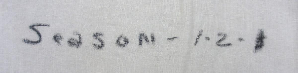1969.8421.002 Slip cover, inscription