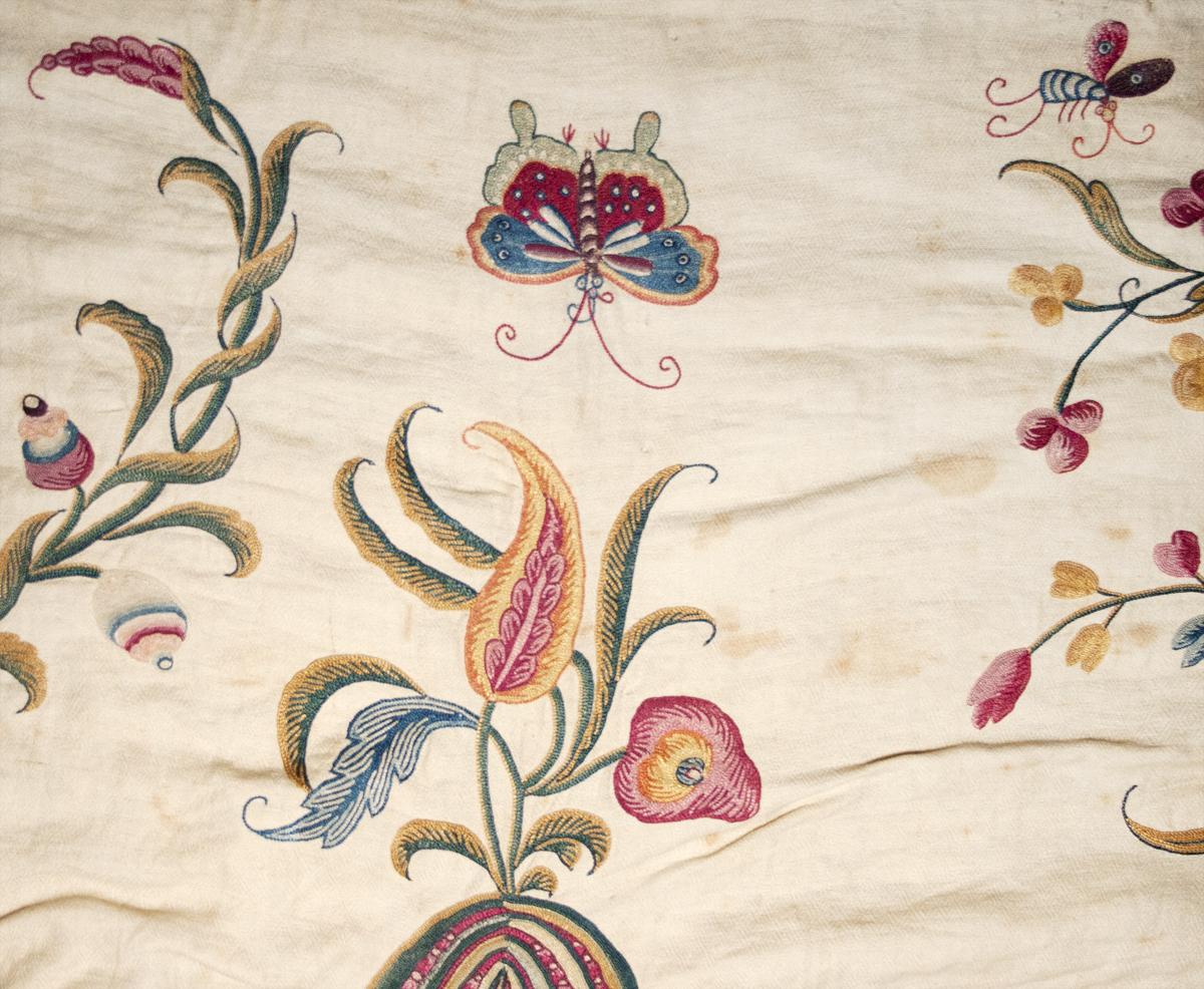 1967.1105.001 E Textile, Embroidered, Bug Detail