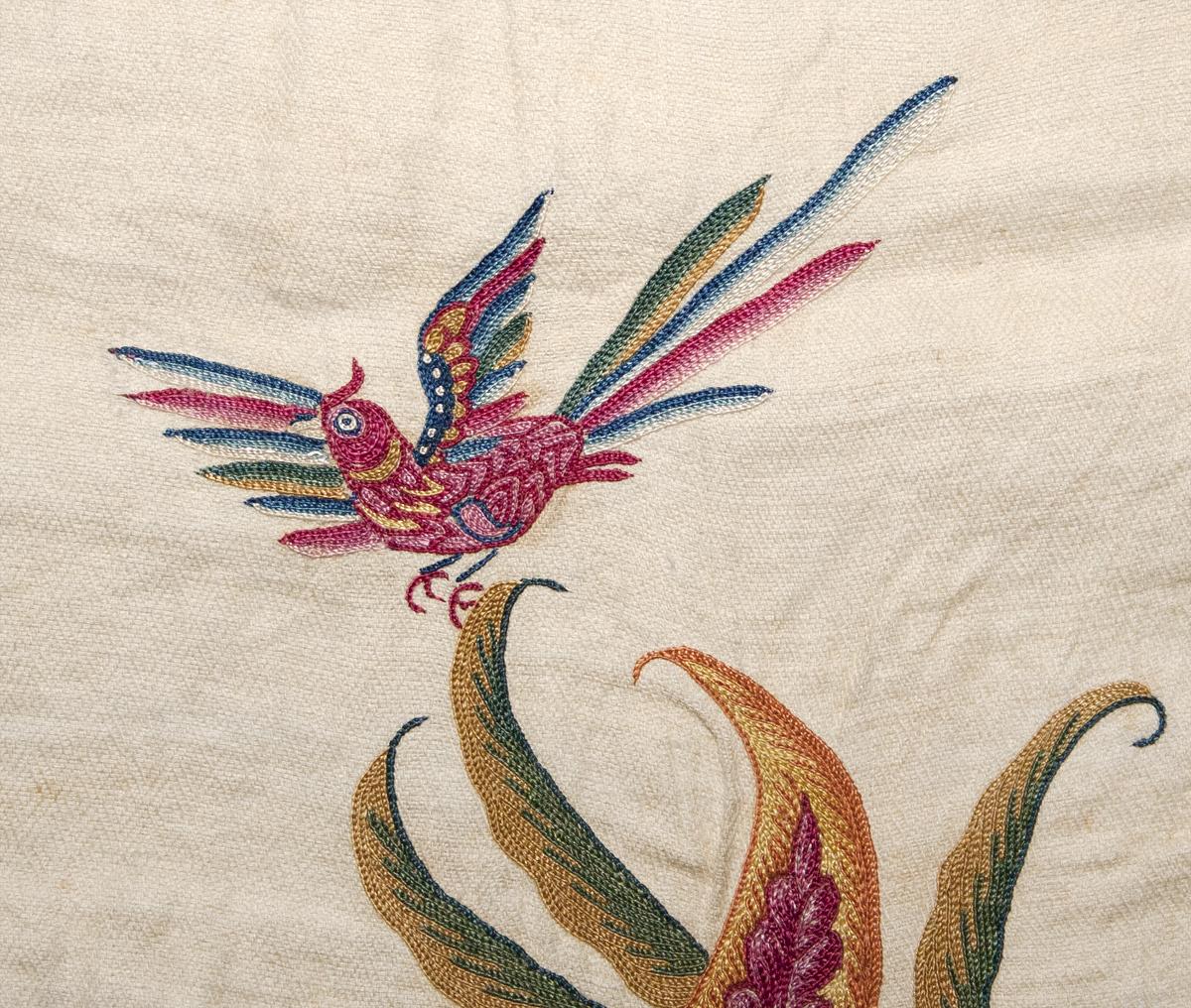 1967.1105.001 F Textile, Embroidered, Bird Detail