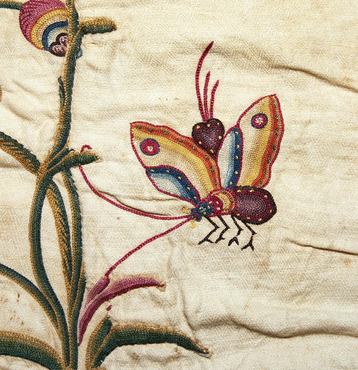 1967.1105.001 F Textile, Embroidered, Bug Detail