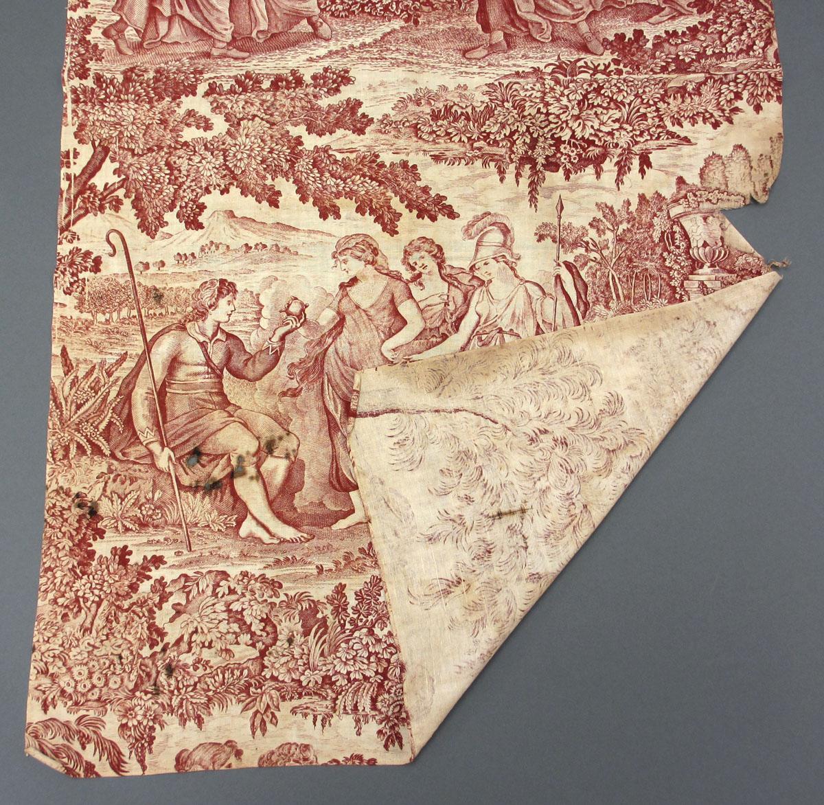 1959.0062.005 Textile, printed partial folded corner