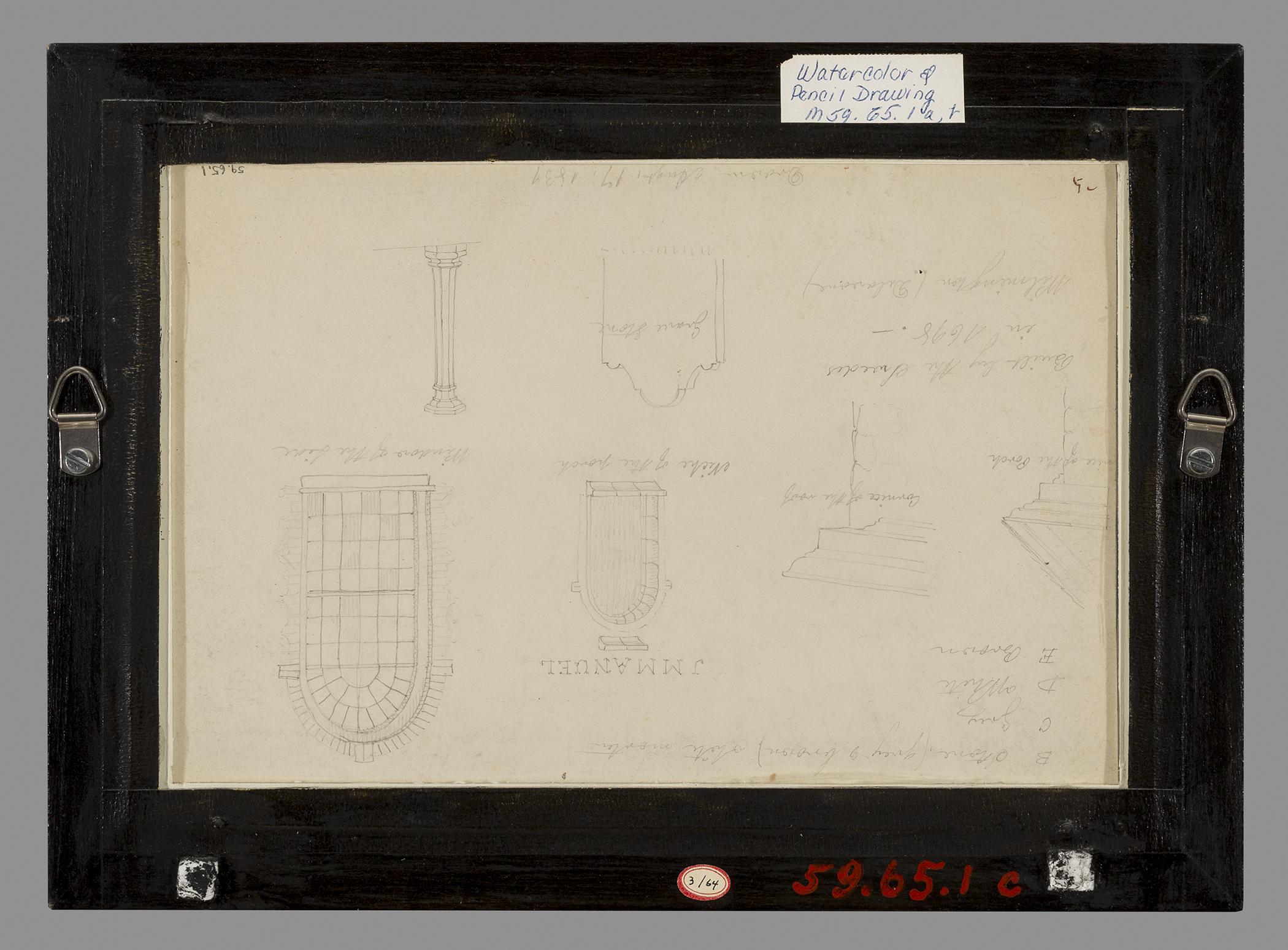 1959.0065.001 B Drawing, C Frame, view 1, reverse
