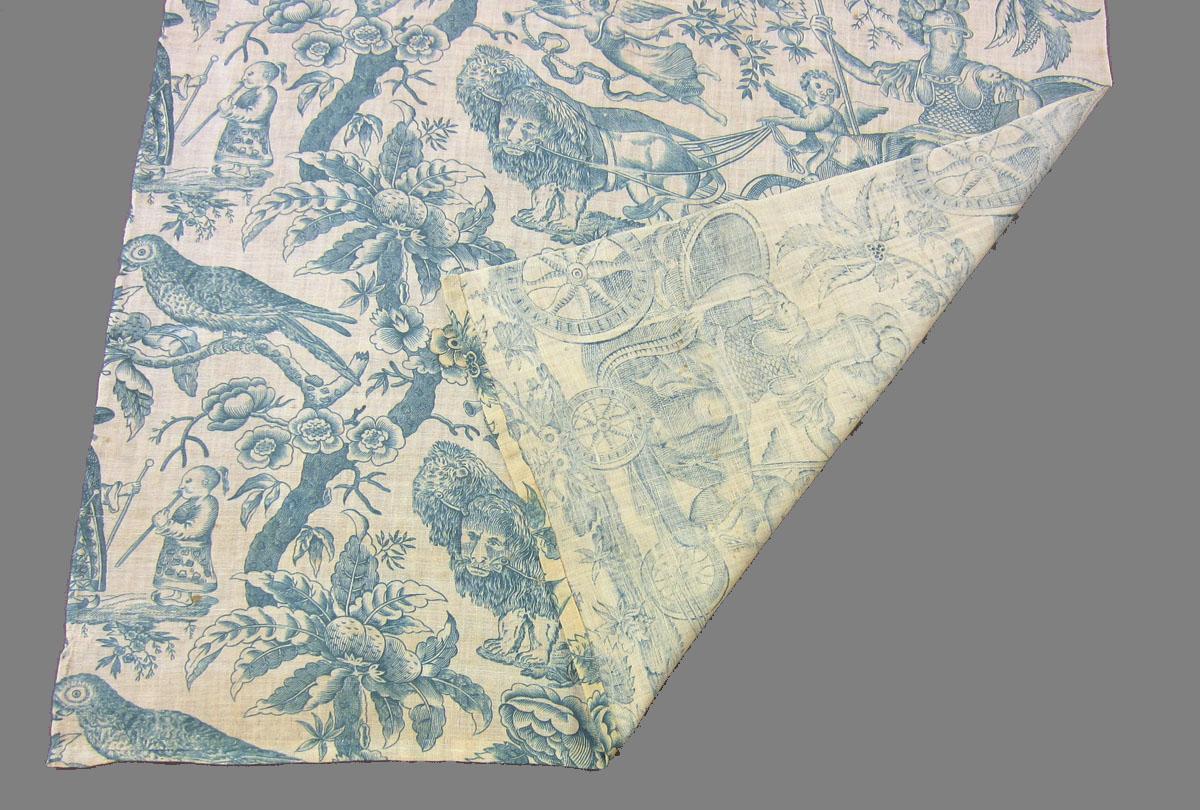 1959.0079.001 A Textile, printed partial folded corner