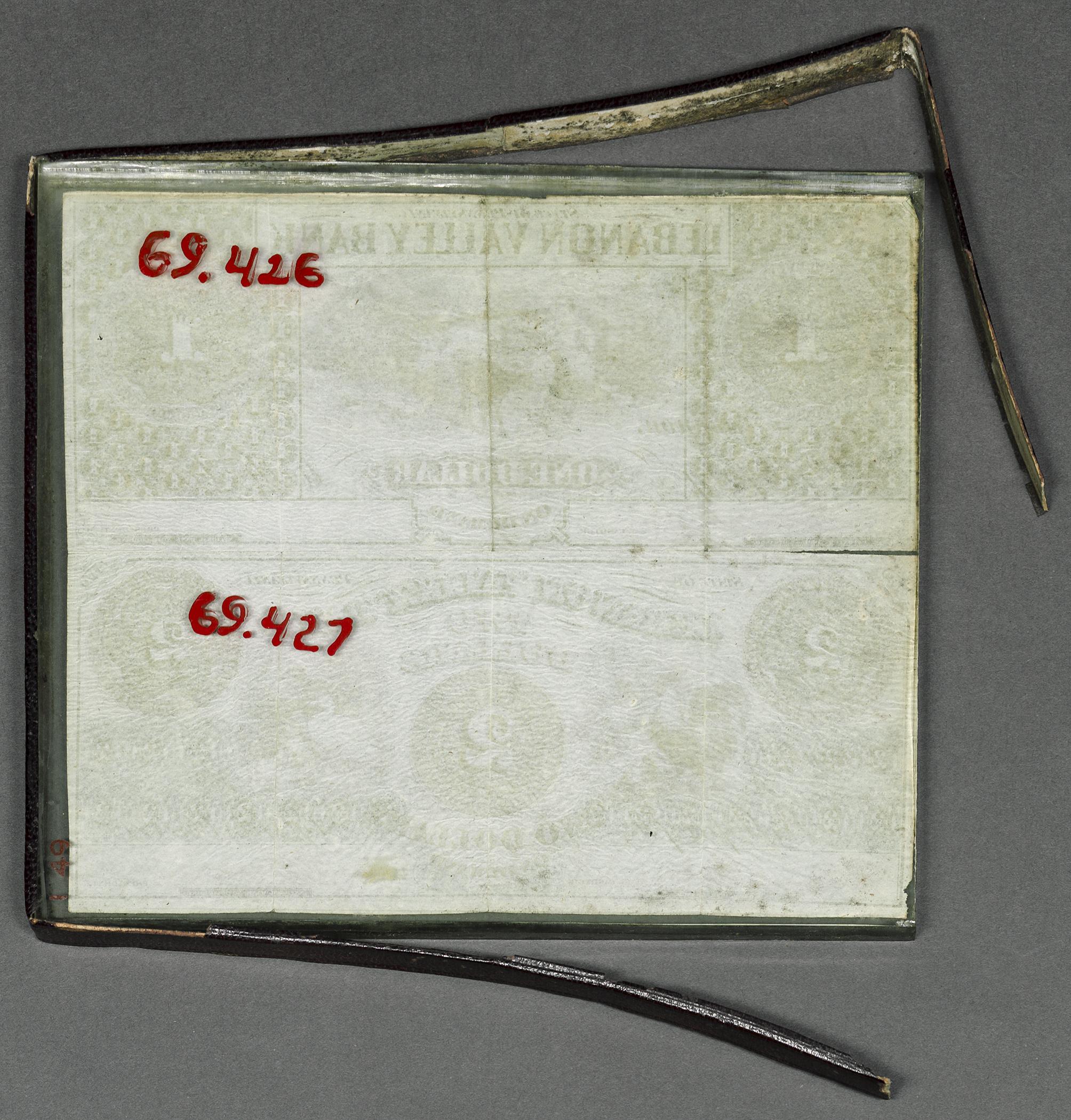 1969.0426 Currency and 1969.0427 Currency, view 4, reverse