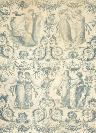 T1153 textile, printed design repeat