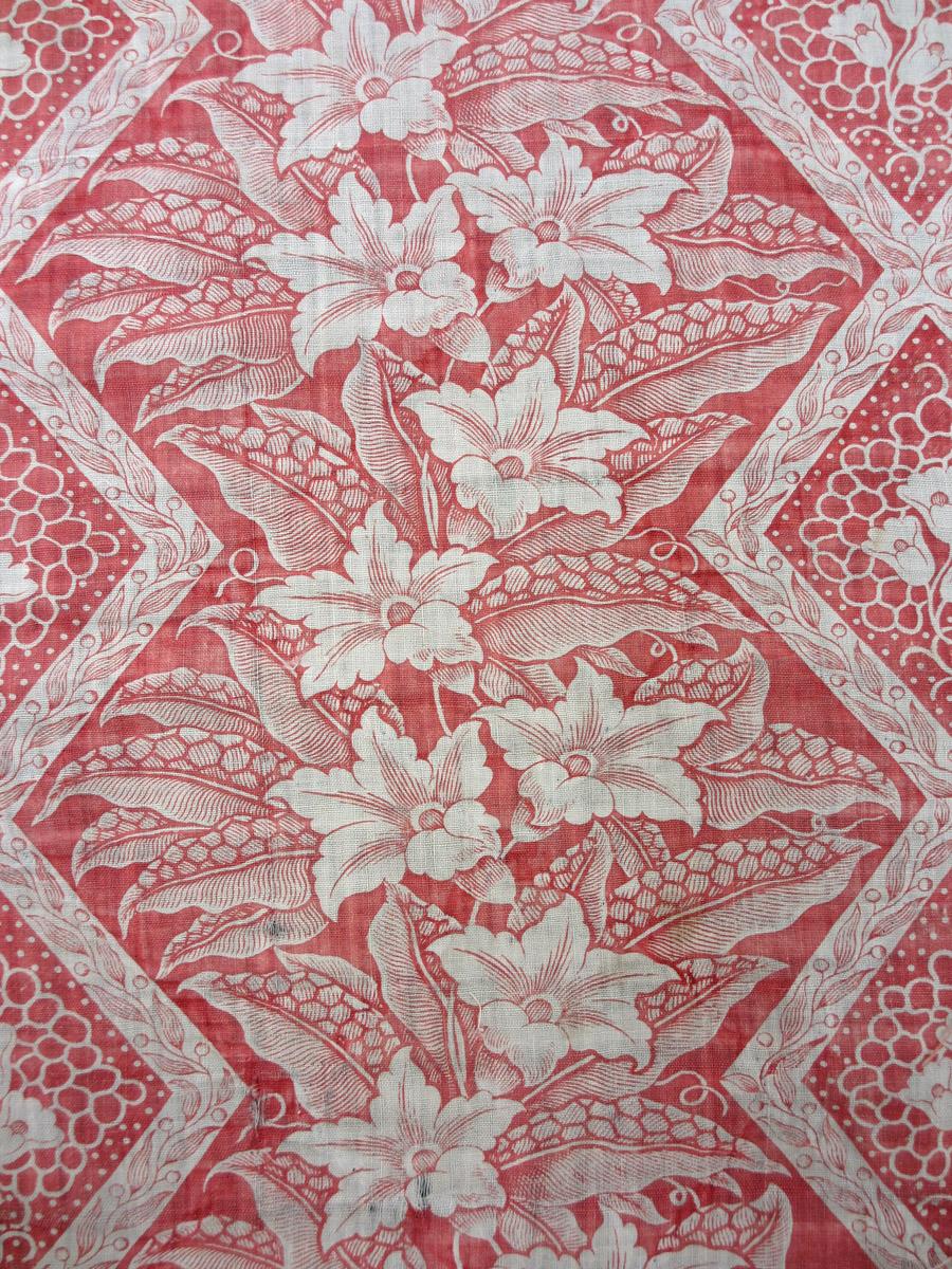 1961.0107.005 A textile, printed detail 1