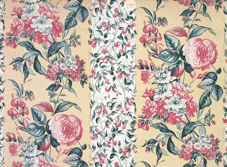 T1252 Textile, printed, partial design repeat