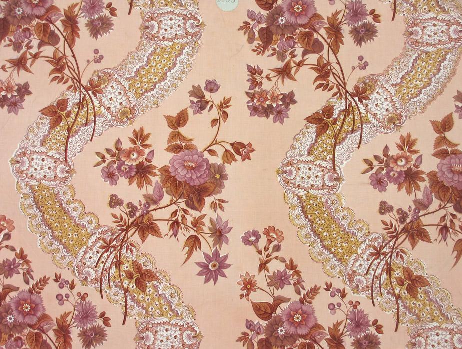 T1254 textile, printed design repeat