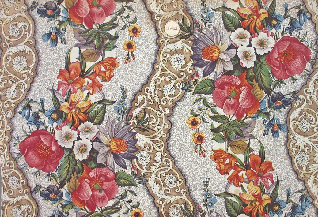 T1261 textile, printed design repeat