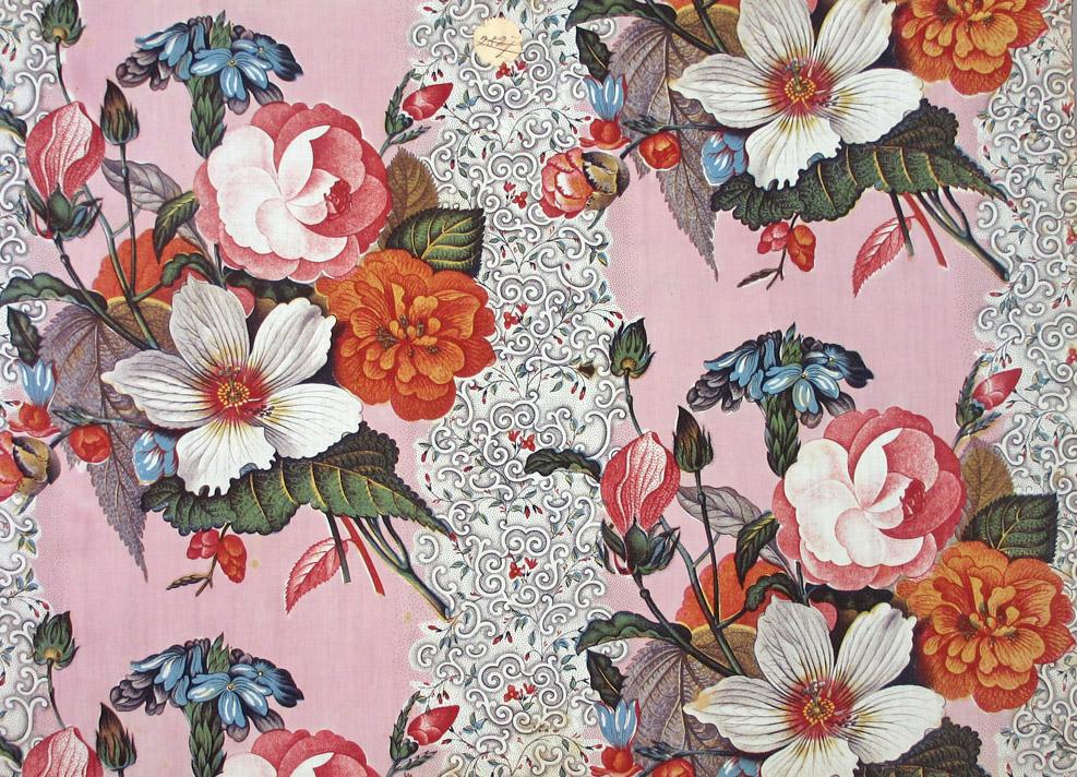 T1262 textile, printed design repeat