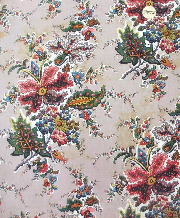 T1263 textile, printed design repeat