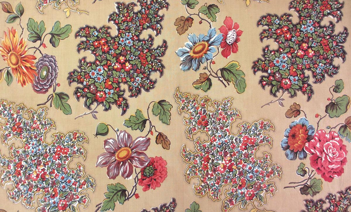 T1270 textile, printed design repeat