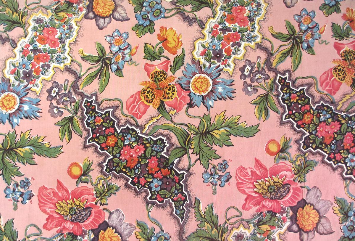T1278 textile, printed design repeat