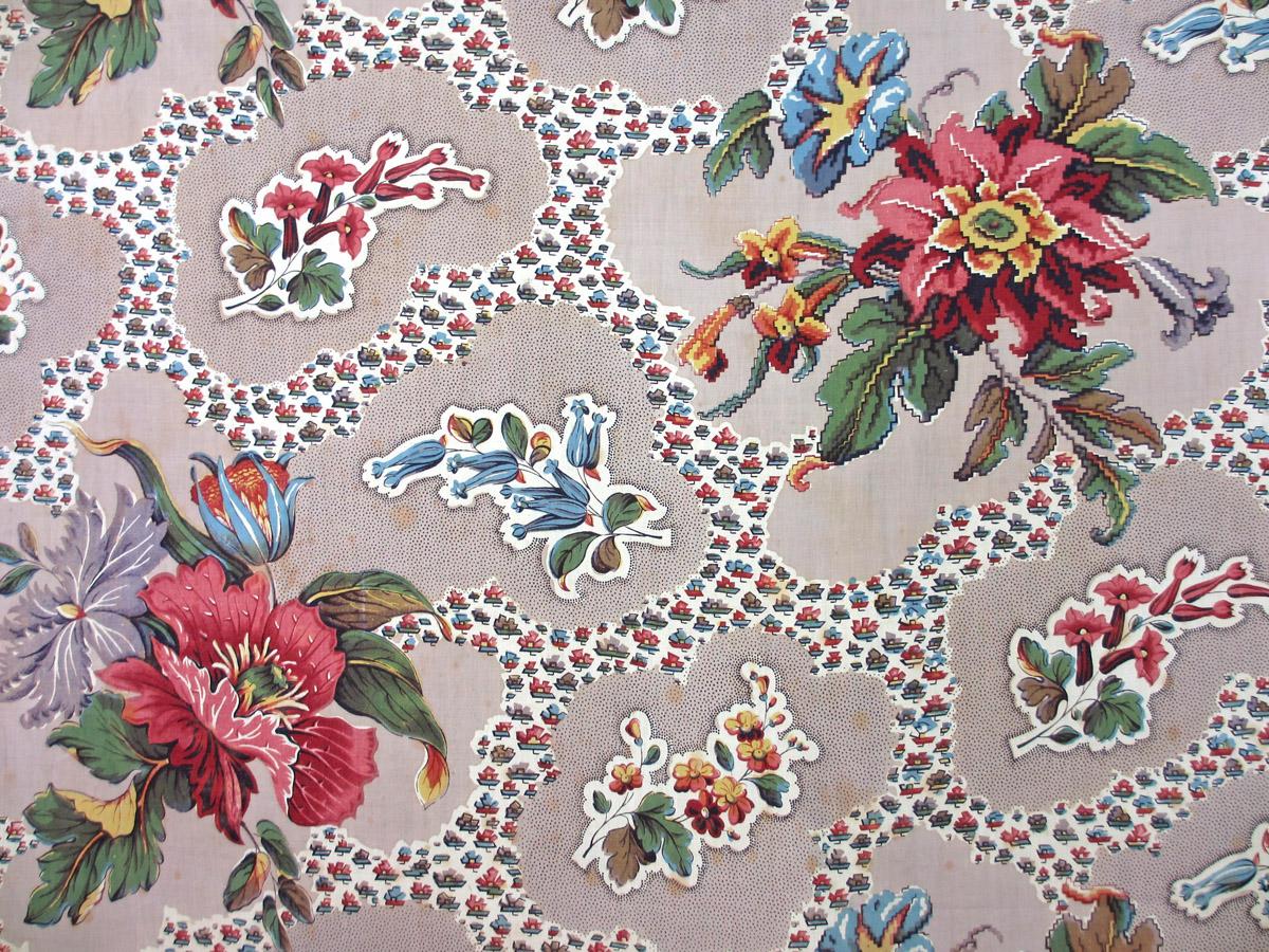 T1289 textile, printed design repeat