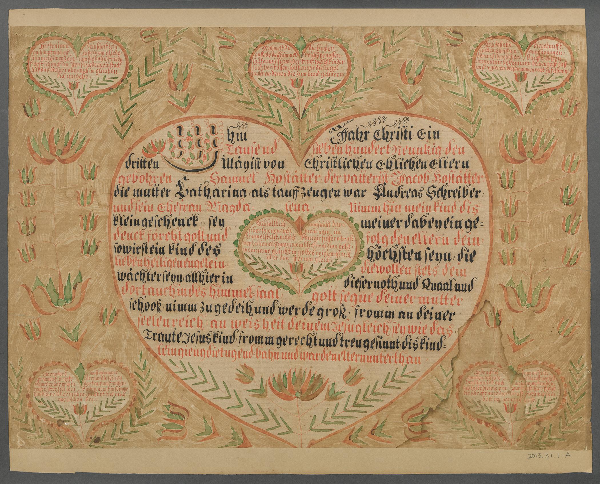 2013.0031.001 A Fraktur, view 1