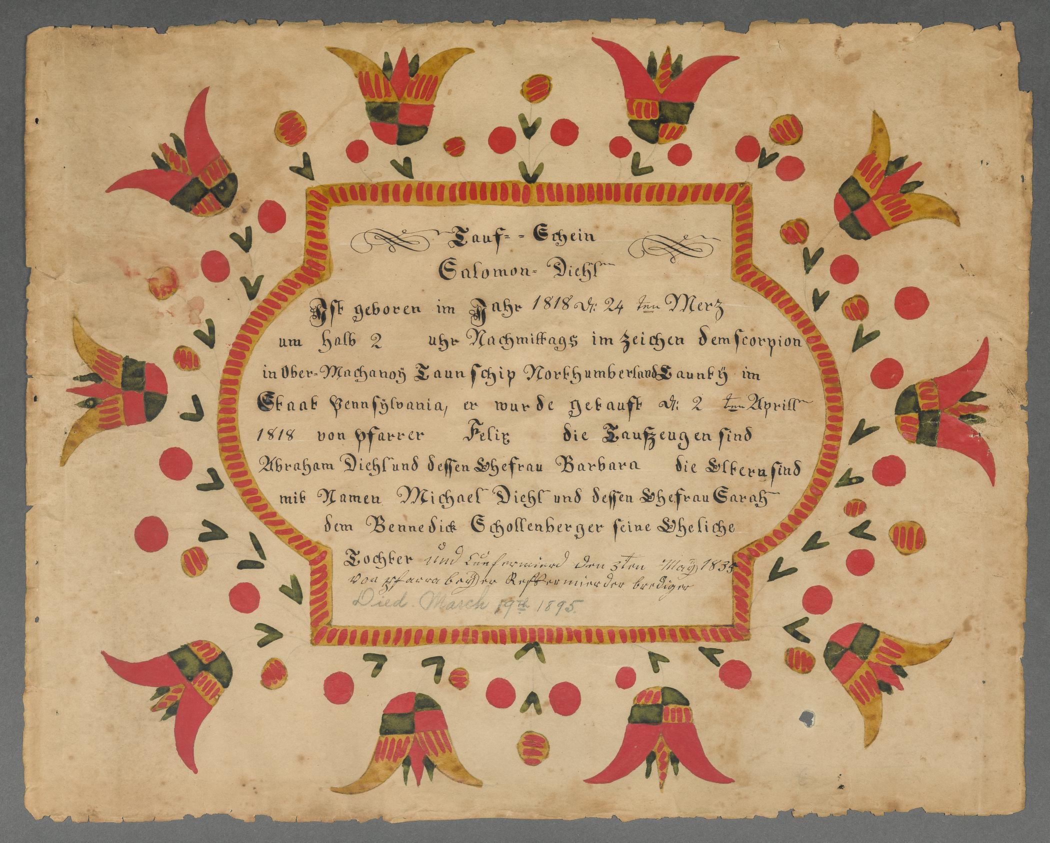 2013.0031.005 A Fraktur, view 1