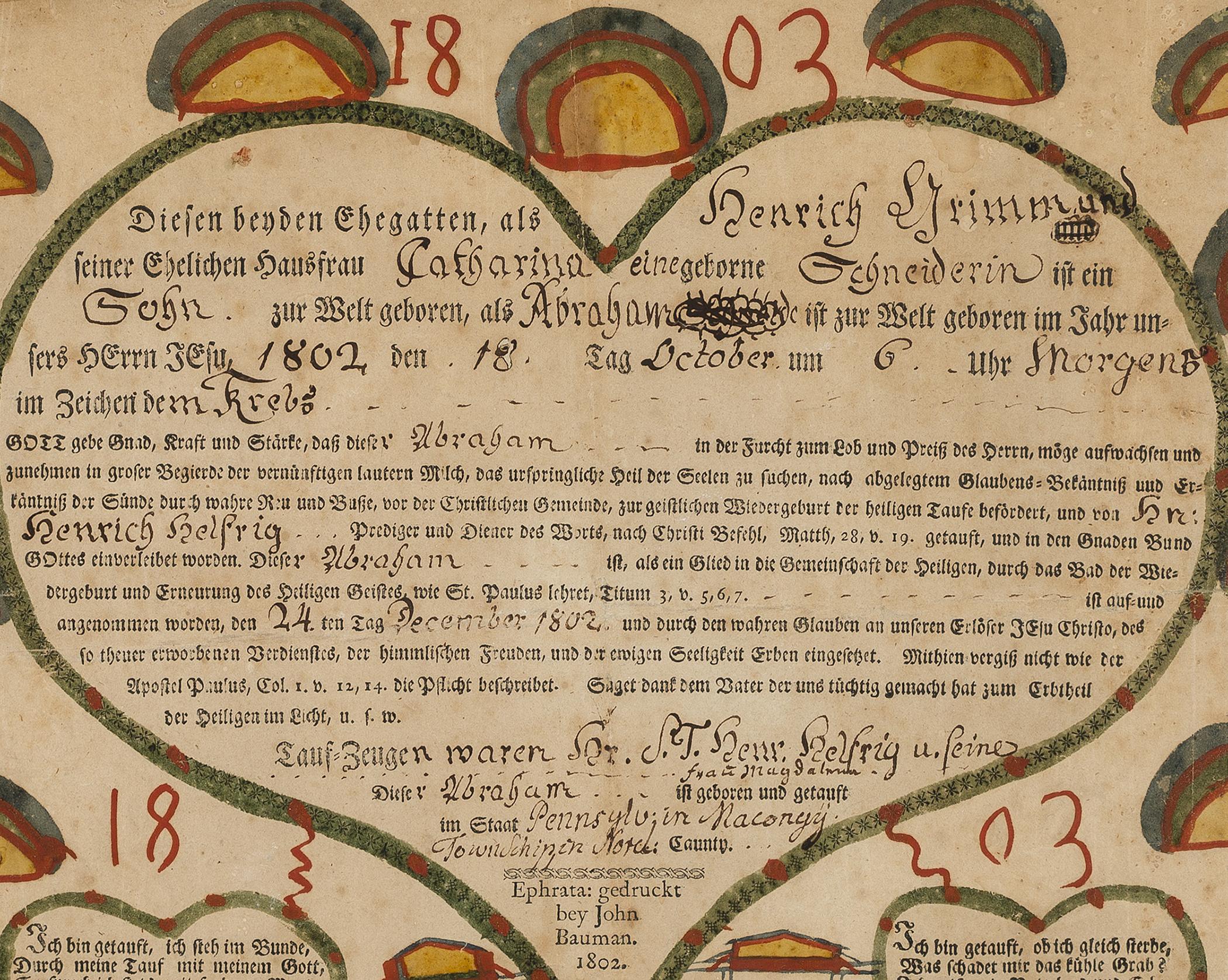 2013.0031.006 A Fraktur, detail 1