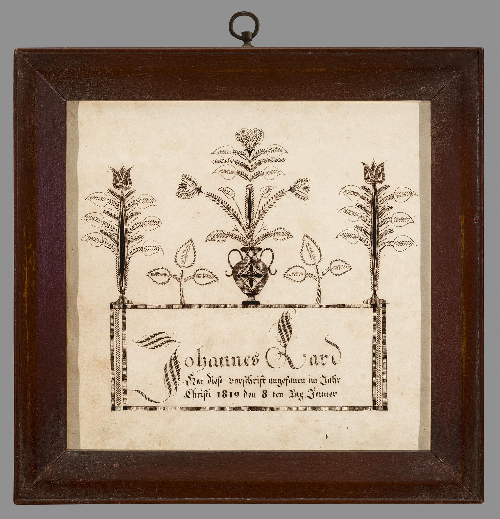 2013.0031.009 A Fraktur, B Frame, view 1