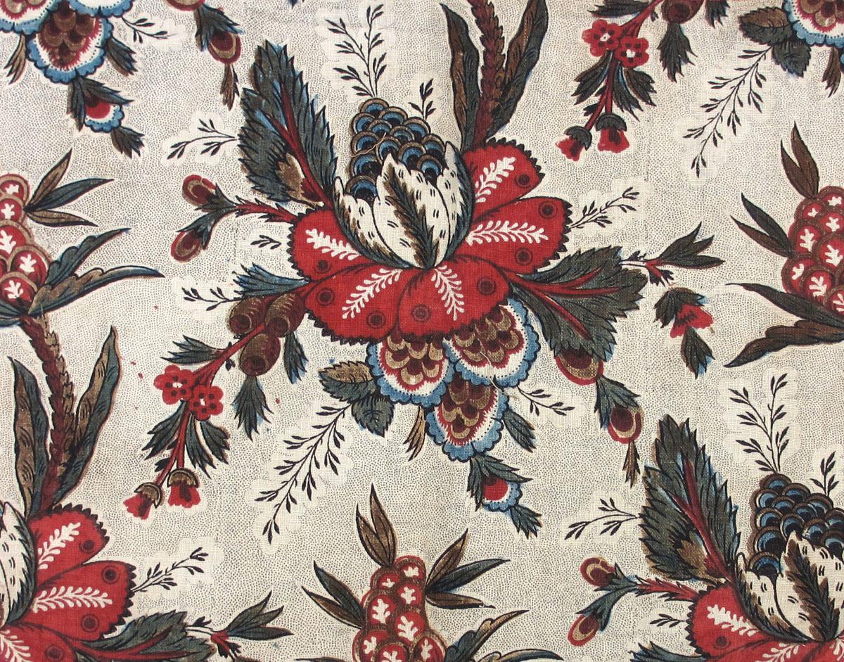 T1294 Textile, printed partial design repeat