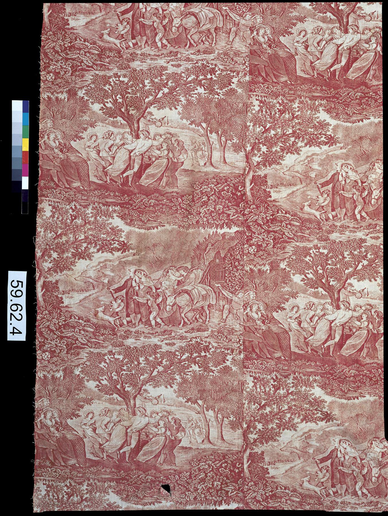 1959.0062.004 A, Textile, printed, B Textile, printed, detail
