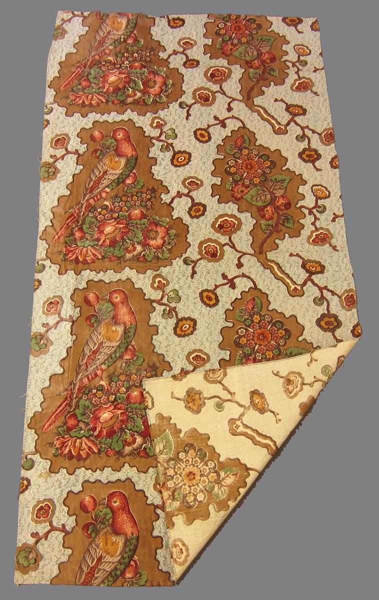 1965.0076 Textile, printed partial folded corner