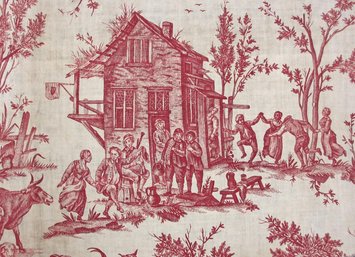 1957.0027.007 S textile, printed detail 1