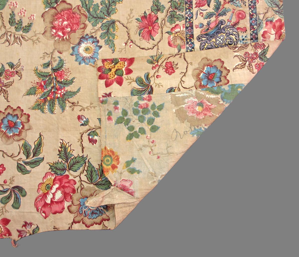 1965.0077.001-.002 Textile, printed folded corner