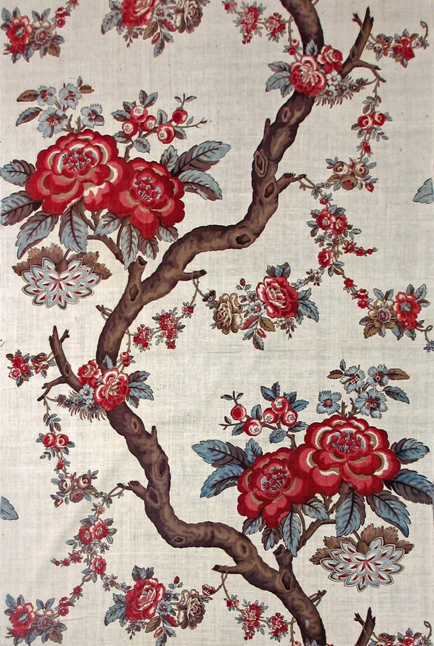 T1217 textile, printed partial design repeat