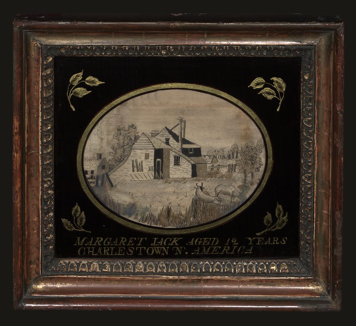 1959.0110.001 A, B Needlework Picture and Frame