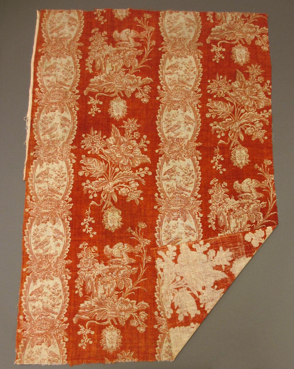 1959.0118.002 Textile, printed partial folded corner