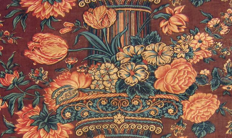 T1068.1 Textile, printed partial design repeat