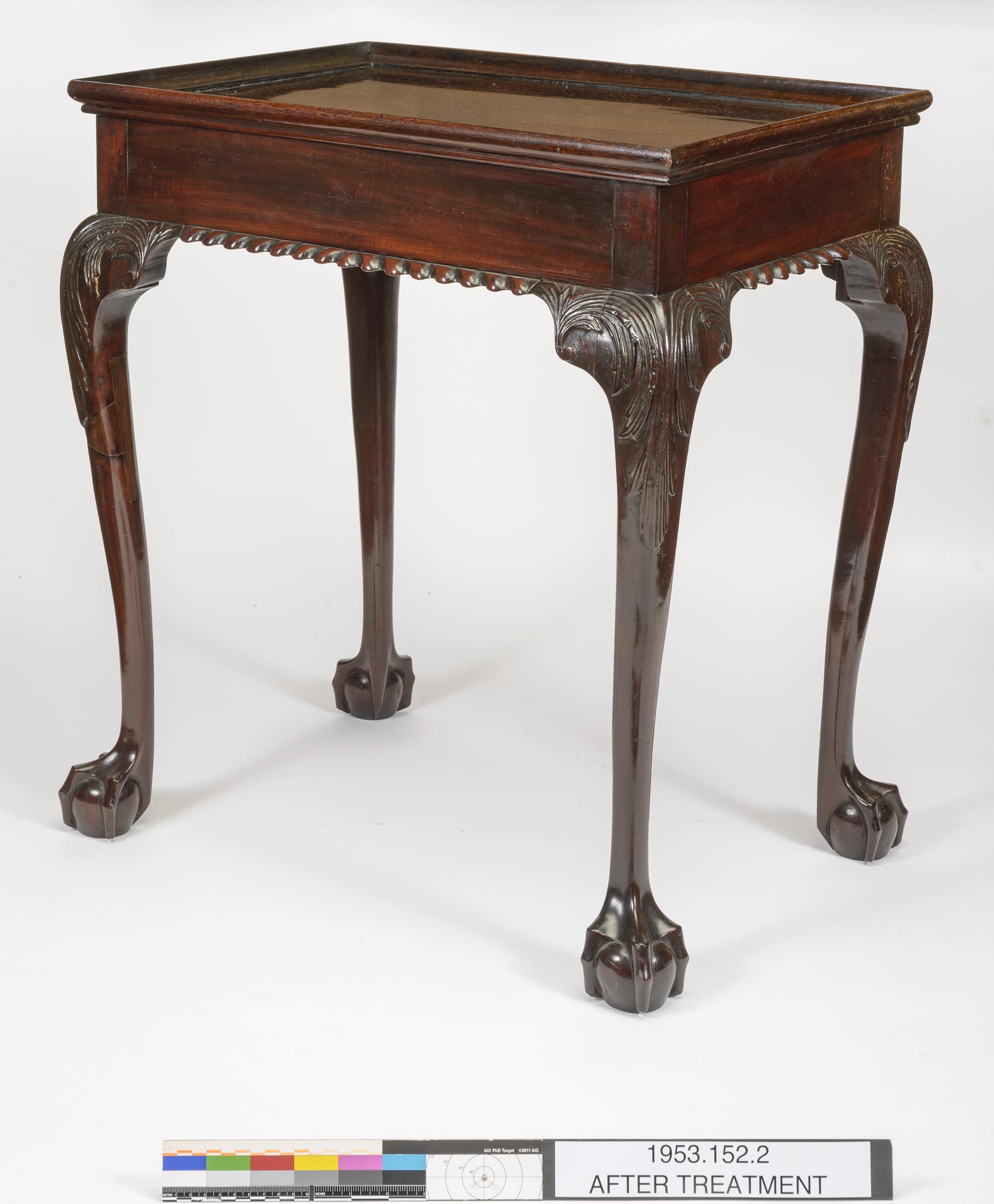 1953.0152.002 Table, view 2, after conservation treatment
