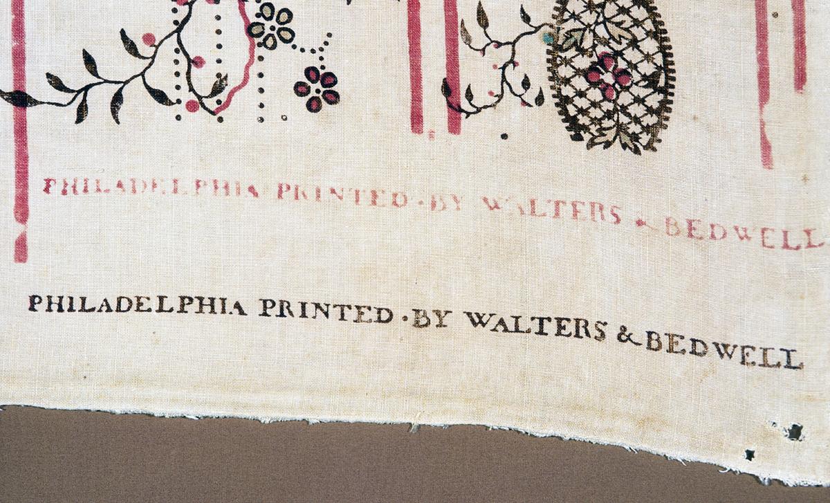 1958.0605.005 Printed Textile, Manufacturer Mark