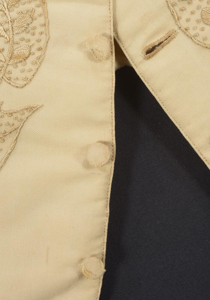 2012.0017 Waistcoat, detail 2, before conservation treatment