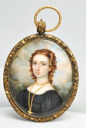2012.0014.001 Miniature Portrait, Mary Elizabeth Hiester Muhlenberg