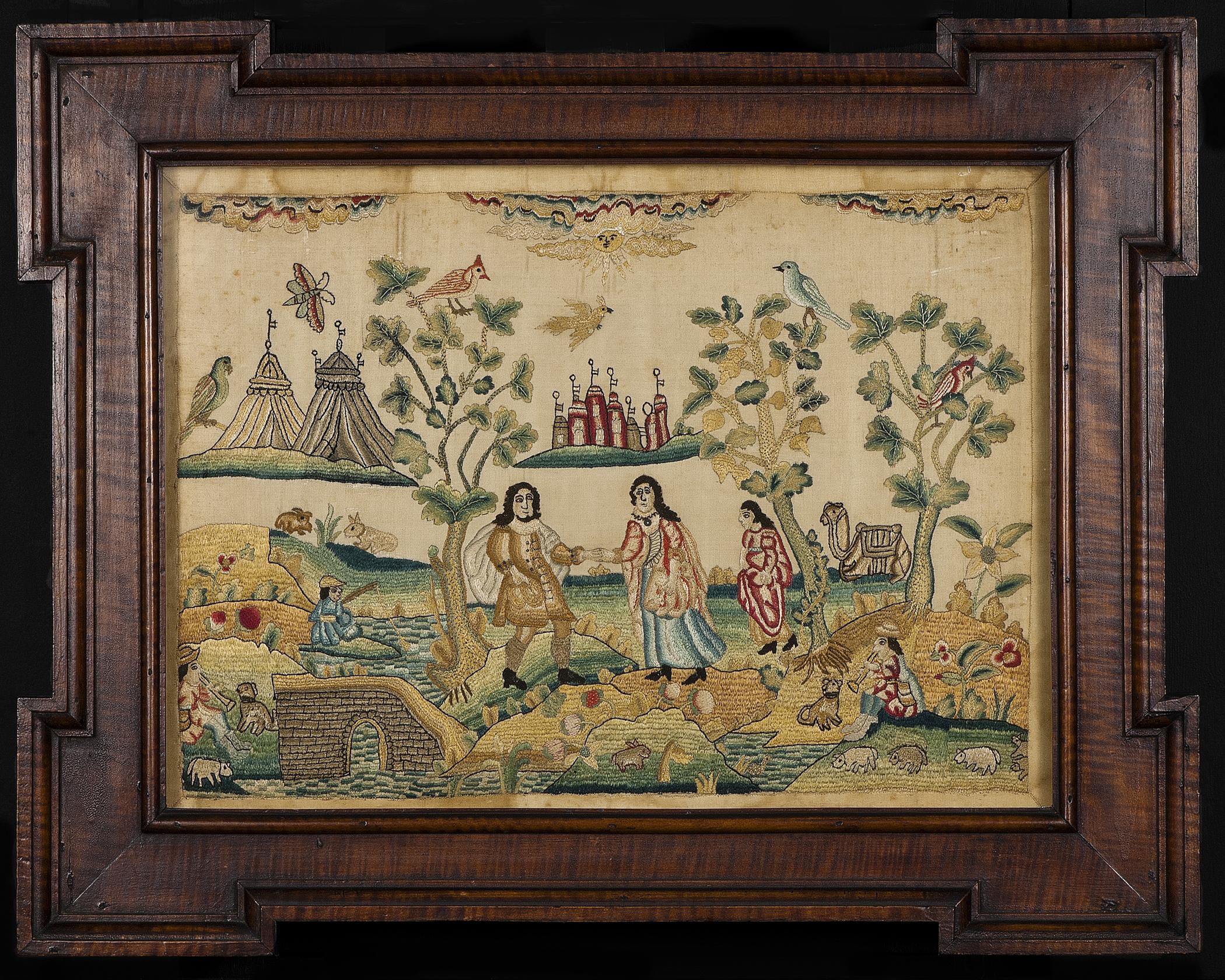 1953.0152.007 A, B Needlework picture and frame, view 1